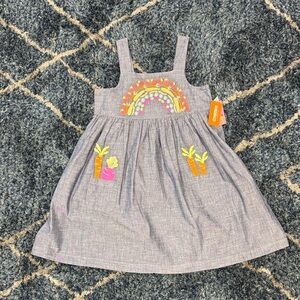 Gymboree NEW Gray Dress with Colorful Embroidery